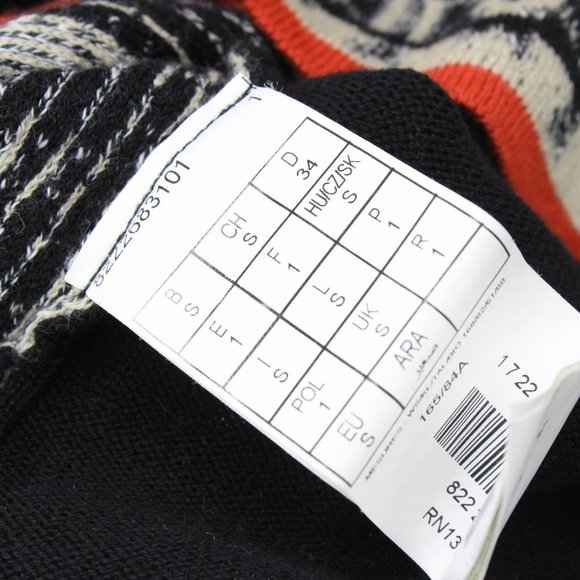 Vintage Promod Cardigan Sweater Women's Black Asymmetrical Long Sleeve Small S - Picture 5 of 8